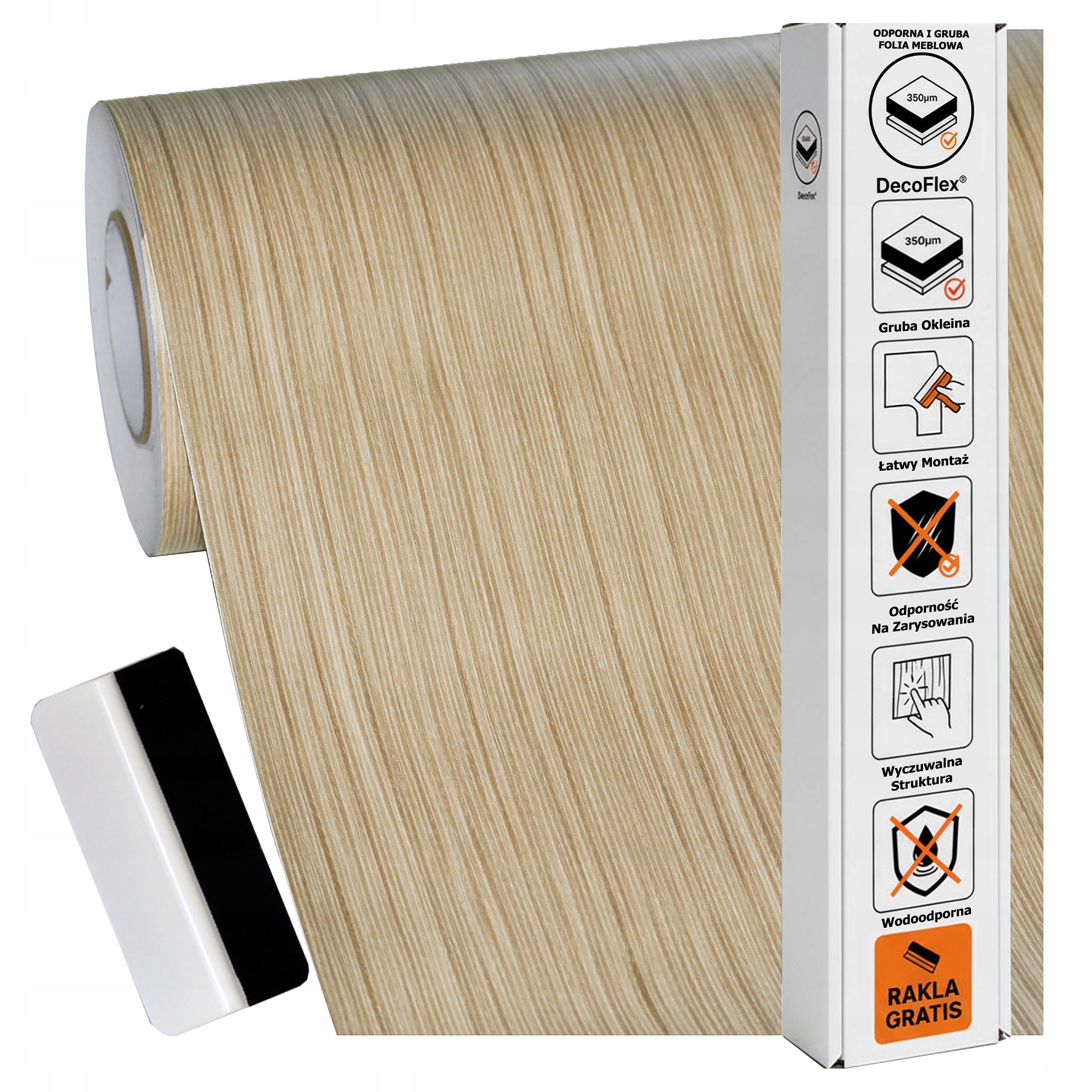 Samolepicí nábytková dýha 122 x 500 cm, deska dveří, silná struktura, dřevo