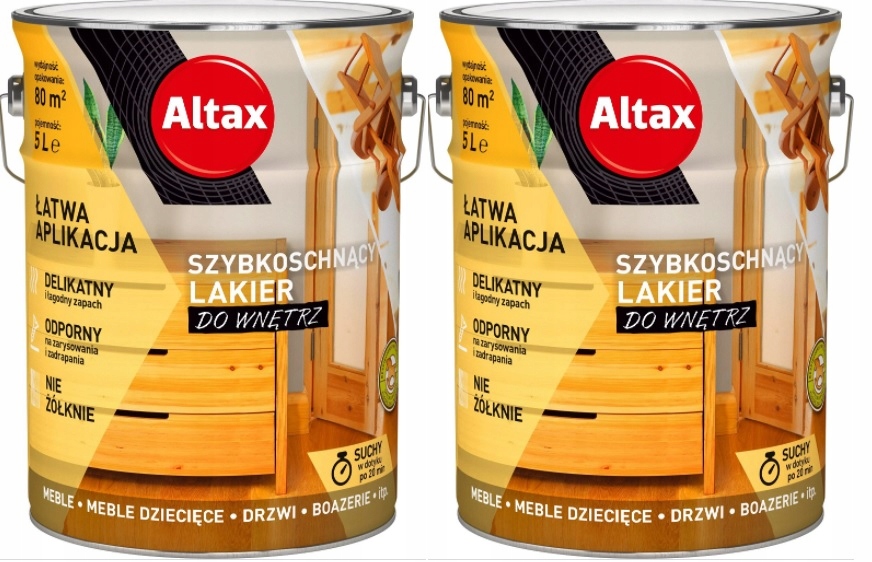 

Altax Lakier Do Wnętrz Zestaw Bezbarwny Półmat 10L