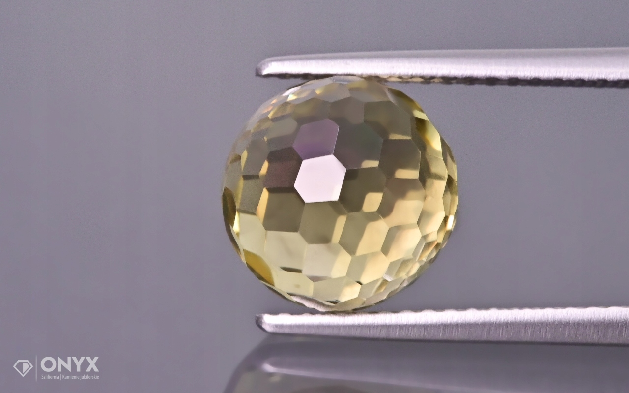 Křemen lemon fasetovaný kulička fi 9,5 mm
