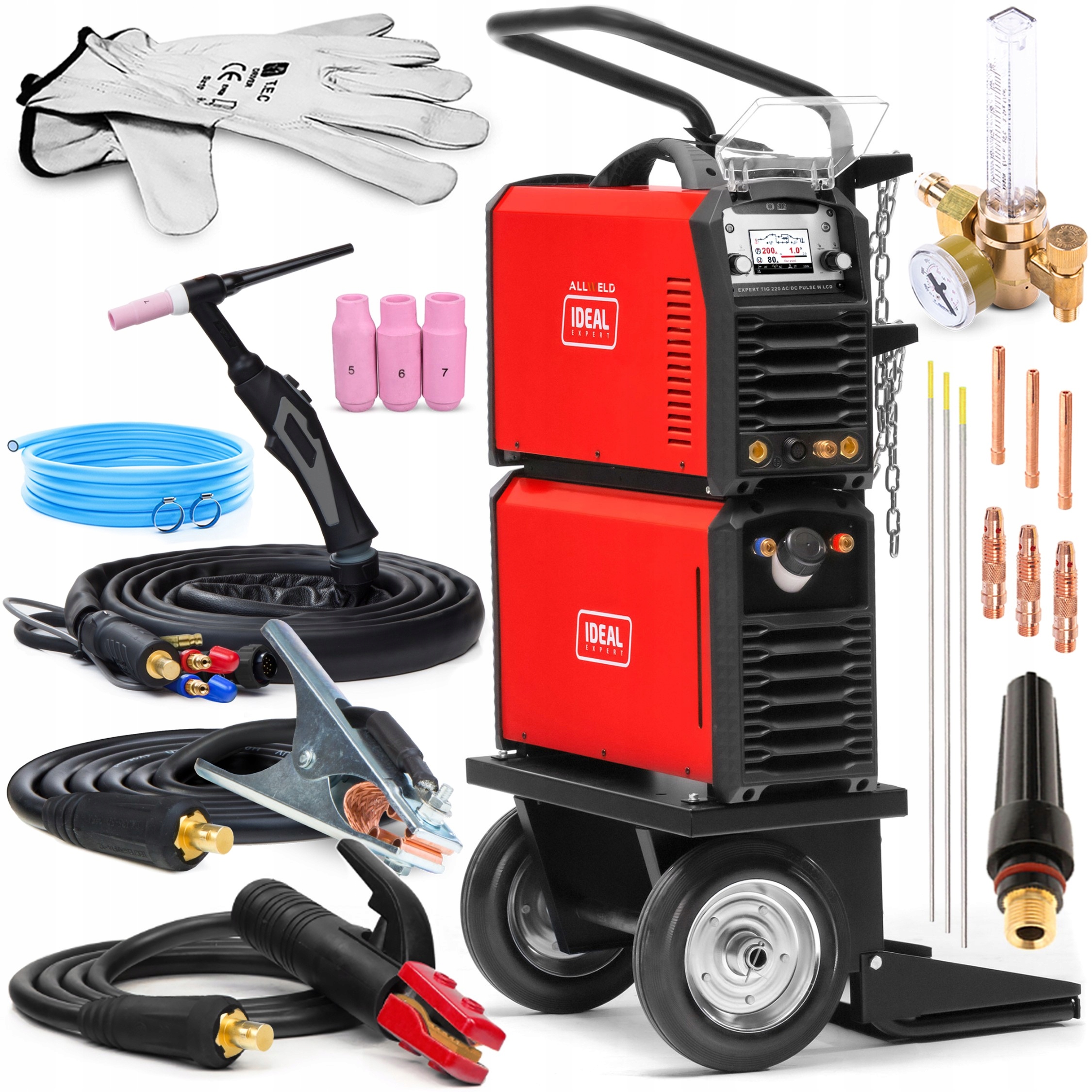 Poloautomatický Svařovací Stroj Ideal Expert Tig 220 Ac/dc Puls LCD 230V 220A Hf 4M