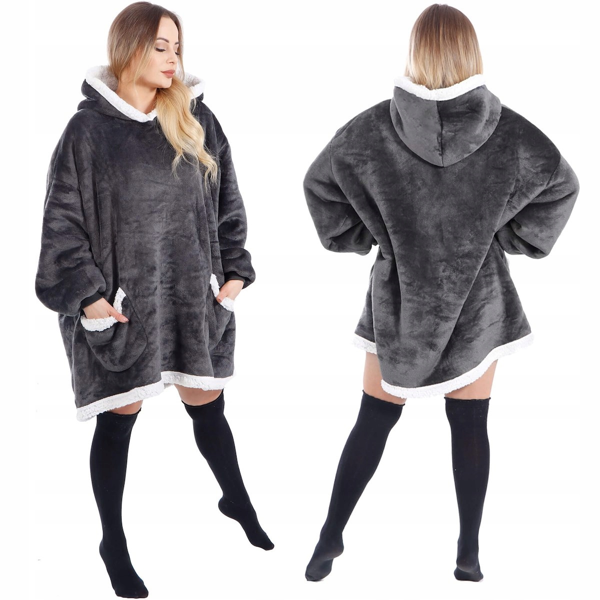 

Koc Bluza 2w1 Oversize Gruba XXL Futrzak Ciepła