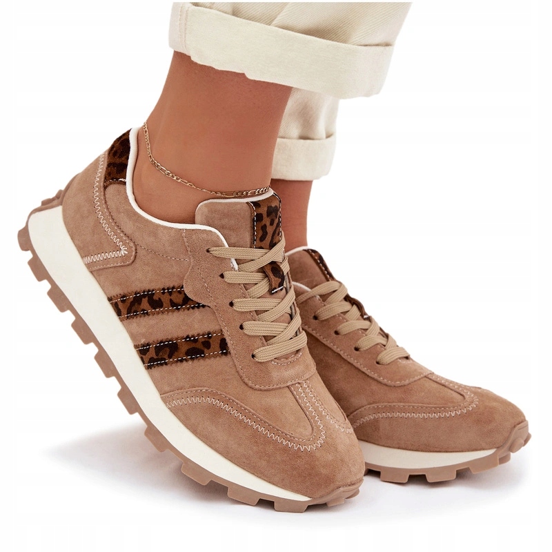 Dámské Semišové Tenisky Panterka S.barski LR61-7071 Hnědé 40