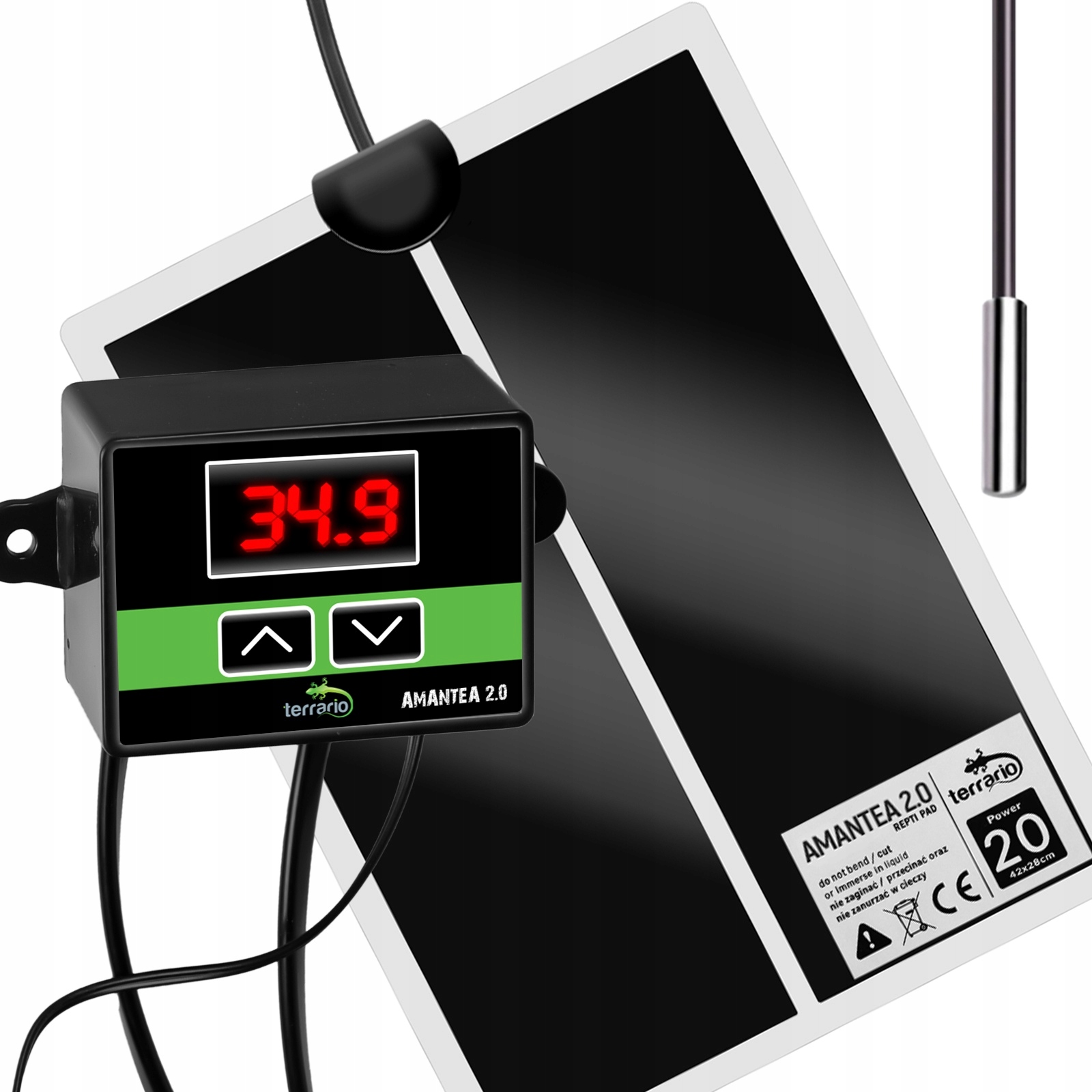 Vyhřívací Podložka Do Terária Termostat Sonda Topení Pro Plazy 20W