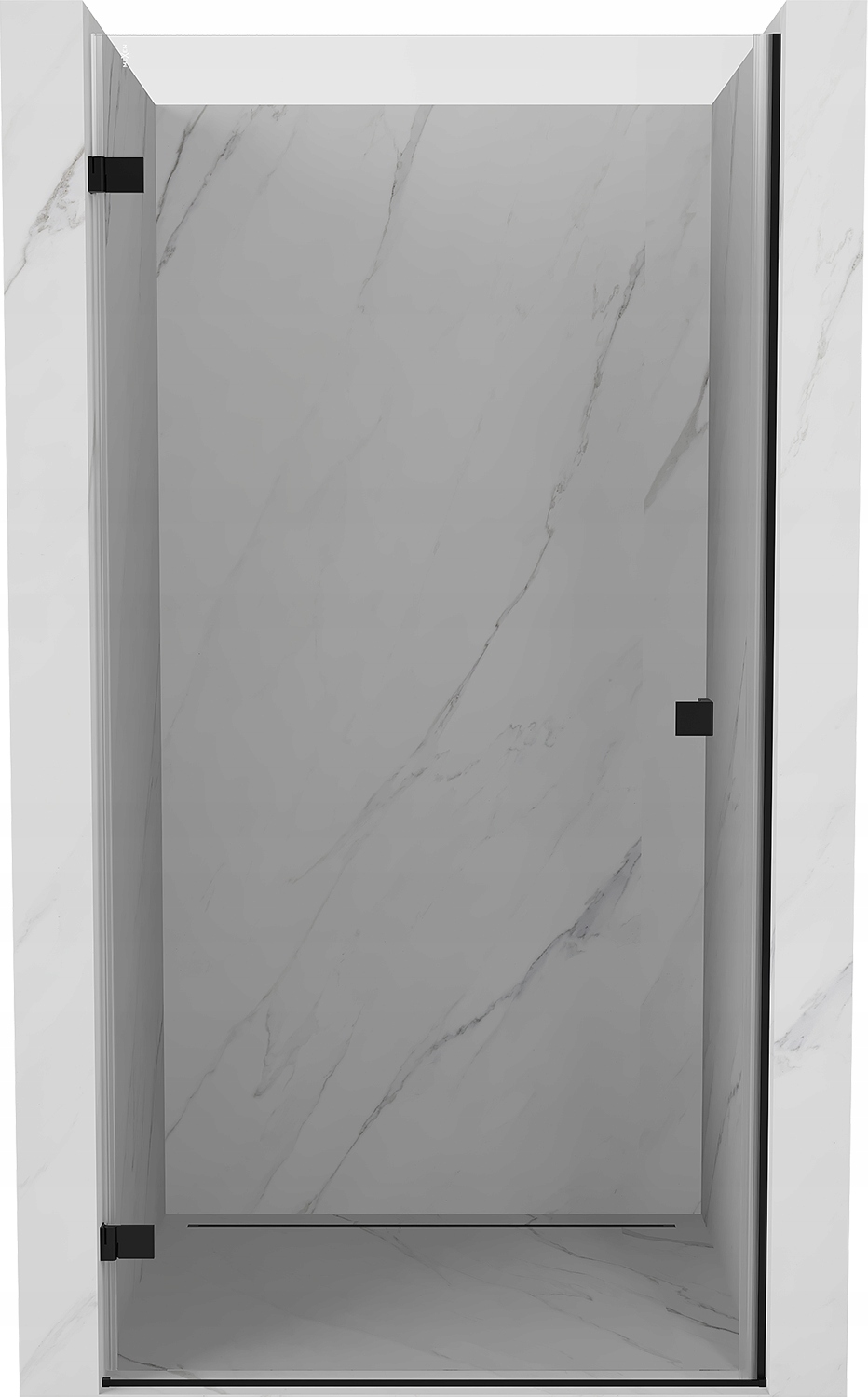 Mexen Lunar-b Drzwi Prysznicowe Uchylne Lewe 80 CM Transparent Czarne