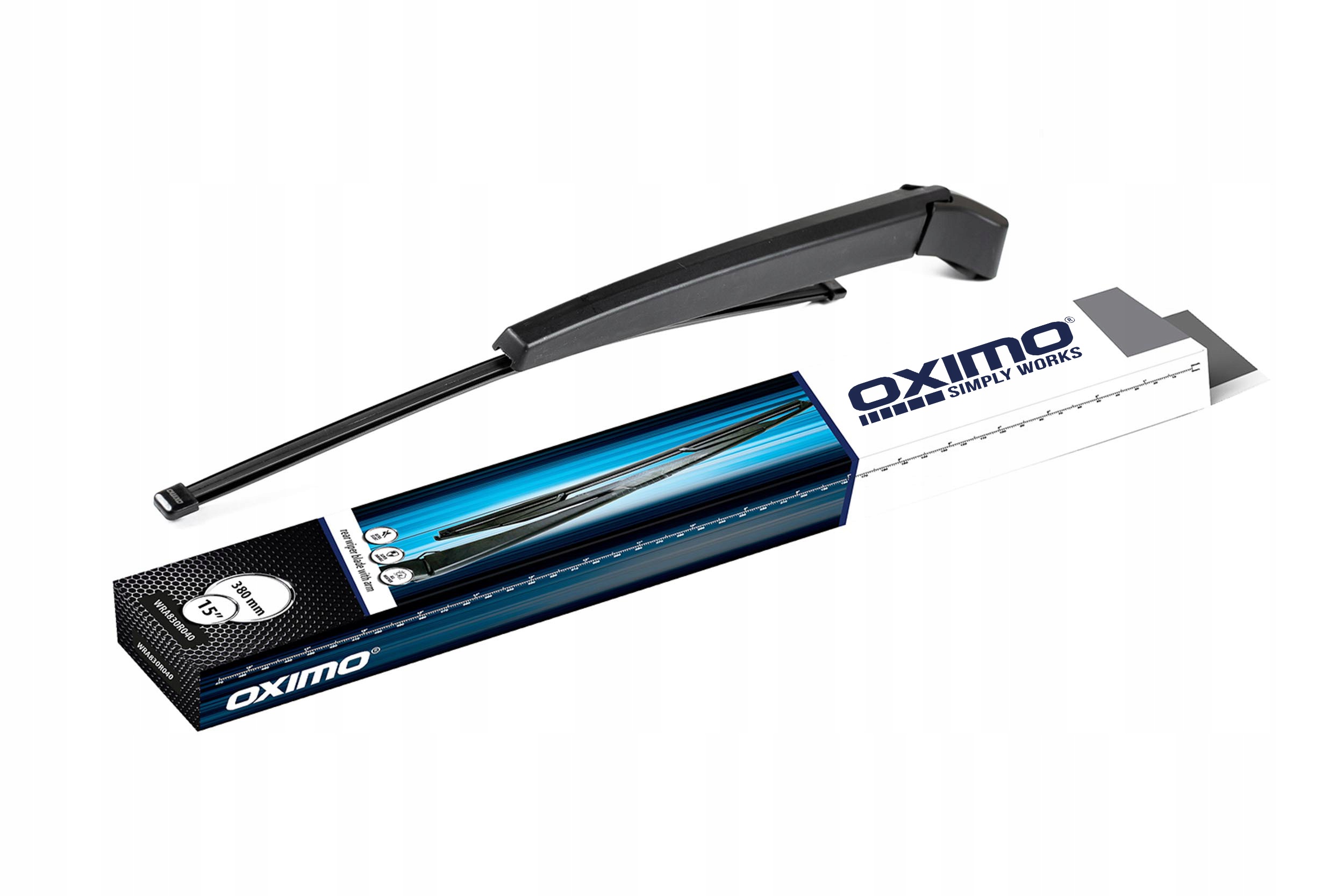 Pióro wycieraczki tylnej wraz z ramieniem Oximo o długości 380 mm