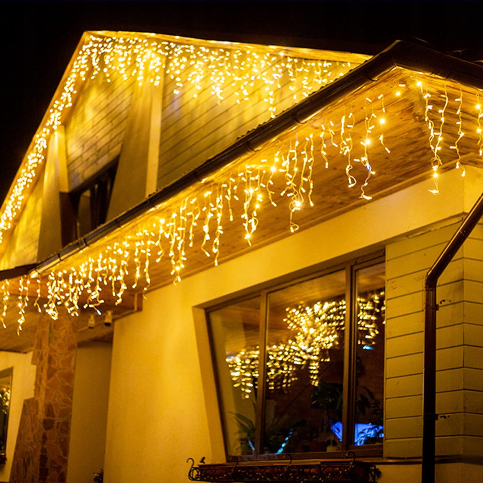 WOWDSGN WODOODPORNE LAMPKI KURTYNA GIRLANDA ŚWIETLNA 15M 66 0LED 8 Trybów — miniatura 5