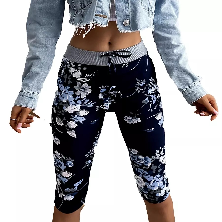 

HK-86063 Blue H33 Spodenki 3/4 W Kwiaty L 40