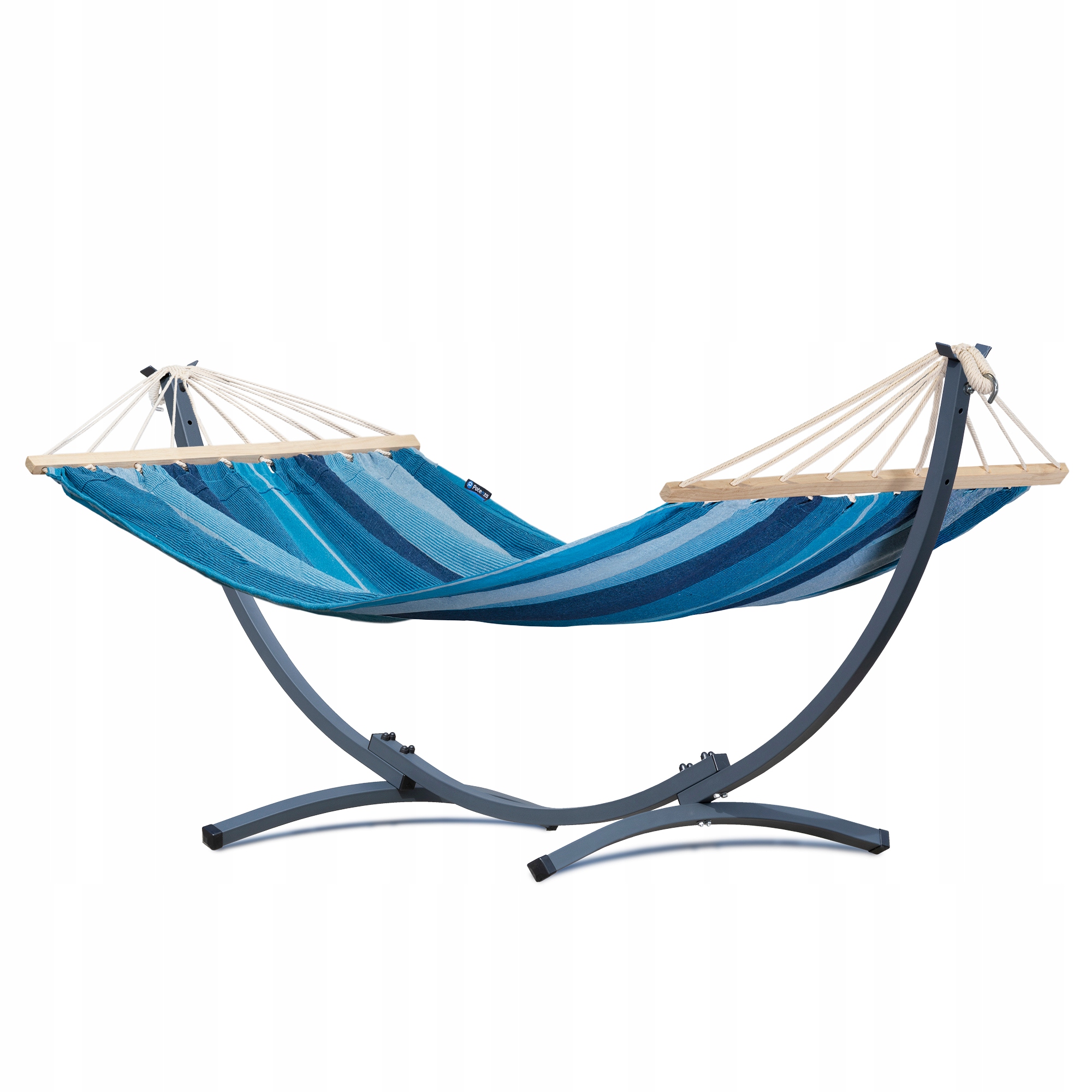 Hamak z drążkiem stelaż stalowy do 200kg hamak ogrodowy zestaw Potenza