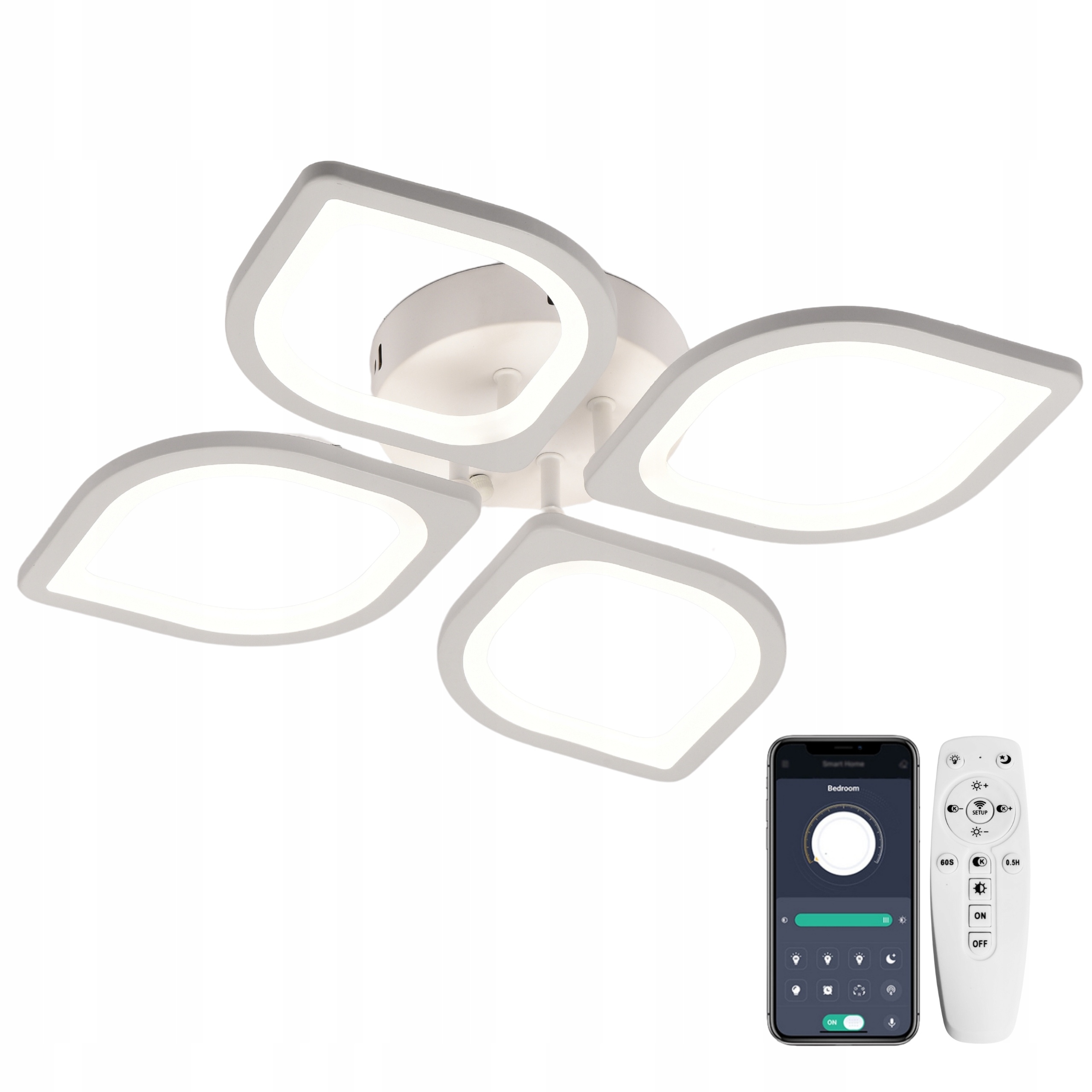 Stropní Svítidlo Stropní Svítidlo Led Bílá Moderní Lustr App Dálkový Ovladač Do Obývacího Pokoje