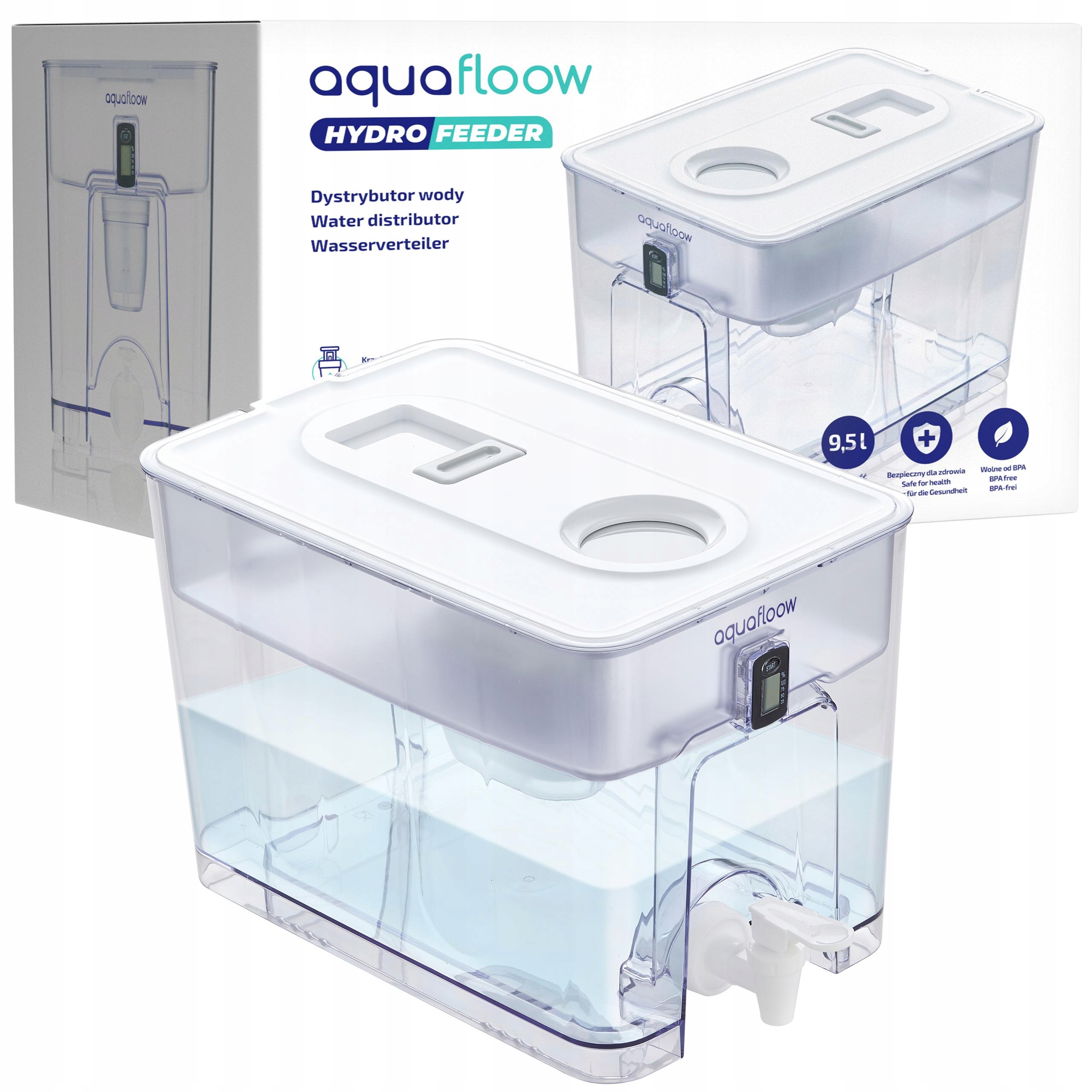 AquaFloow HydroFeeder XL 9,5l velká filtrační konvice Filtrační Konvice vody