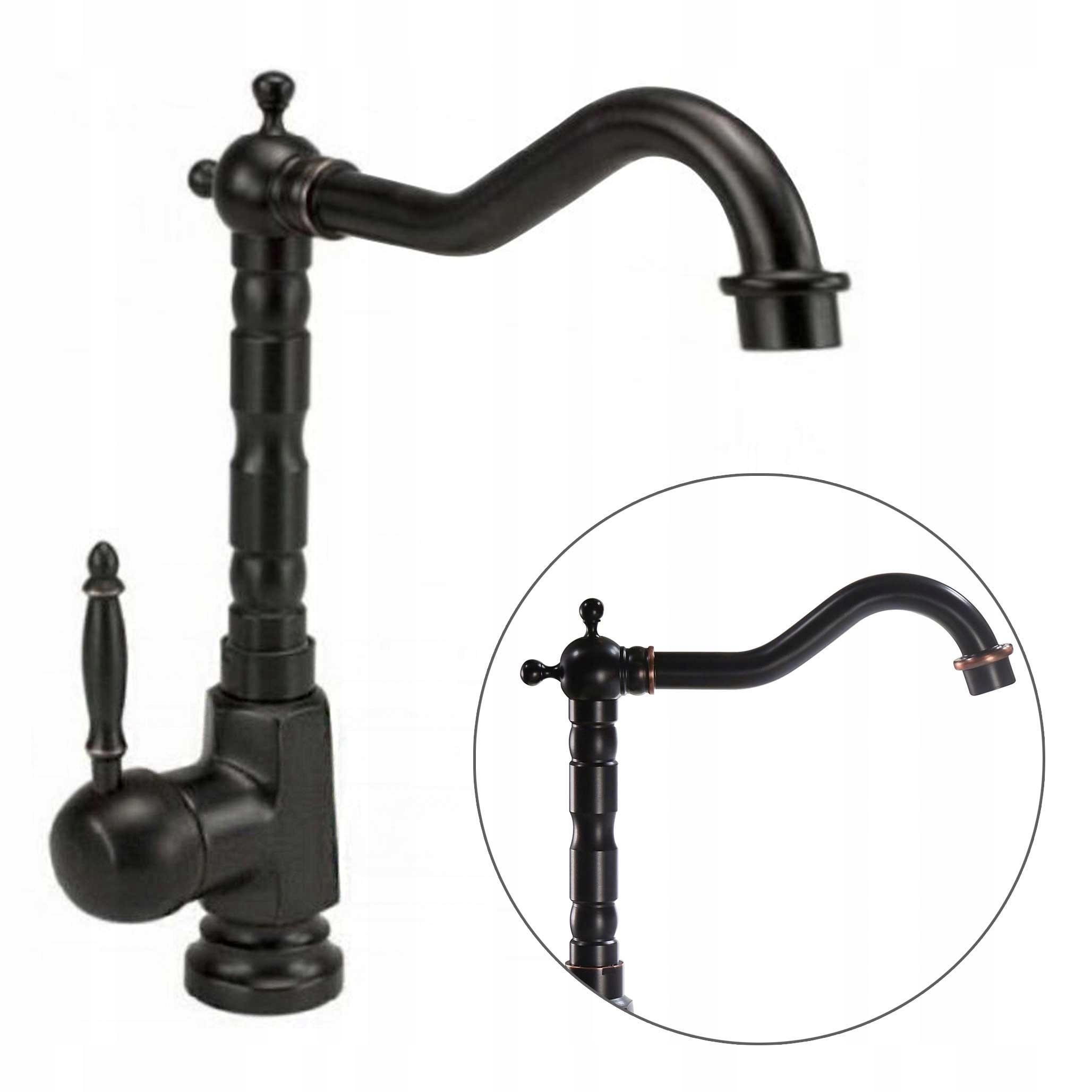 Čierna stojanková umývadlová batéria Rea Bona brúsená