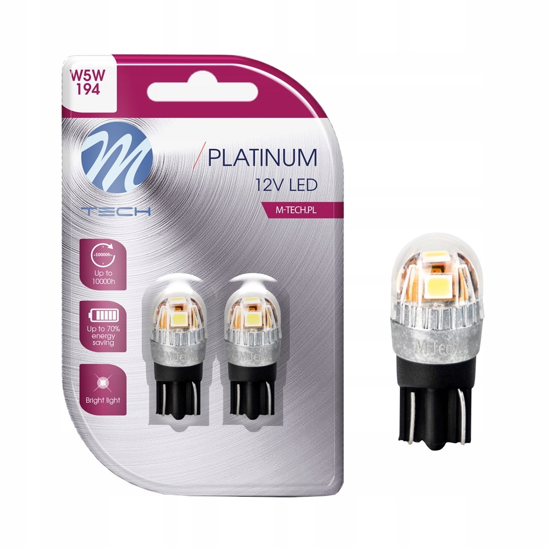 Żarówki T10 W5W 12-24V Retrofit 5x2835SMD 1W White Dioda Biała