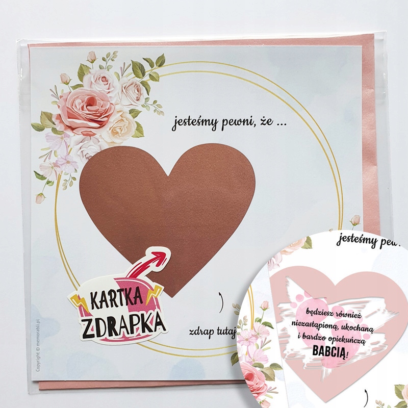 

Kartka zdrapka Zostaniesz Babcią jestem w ciąży