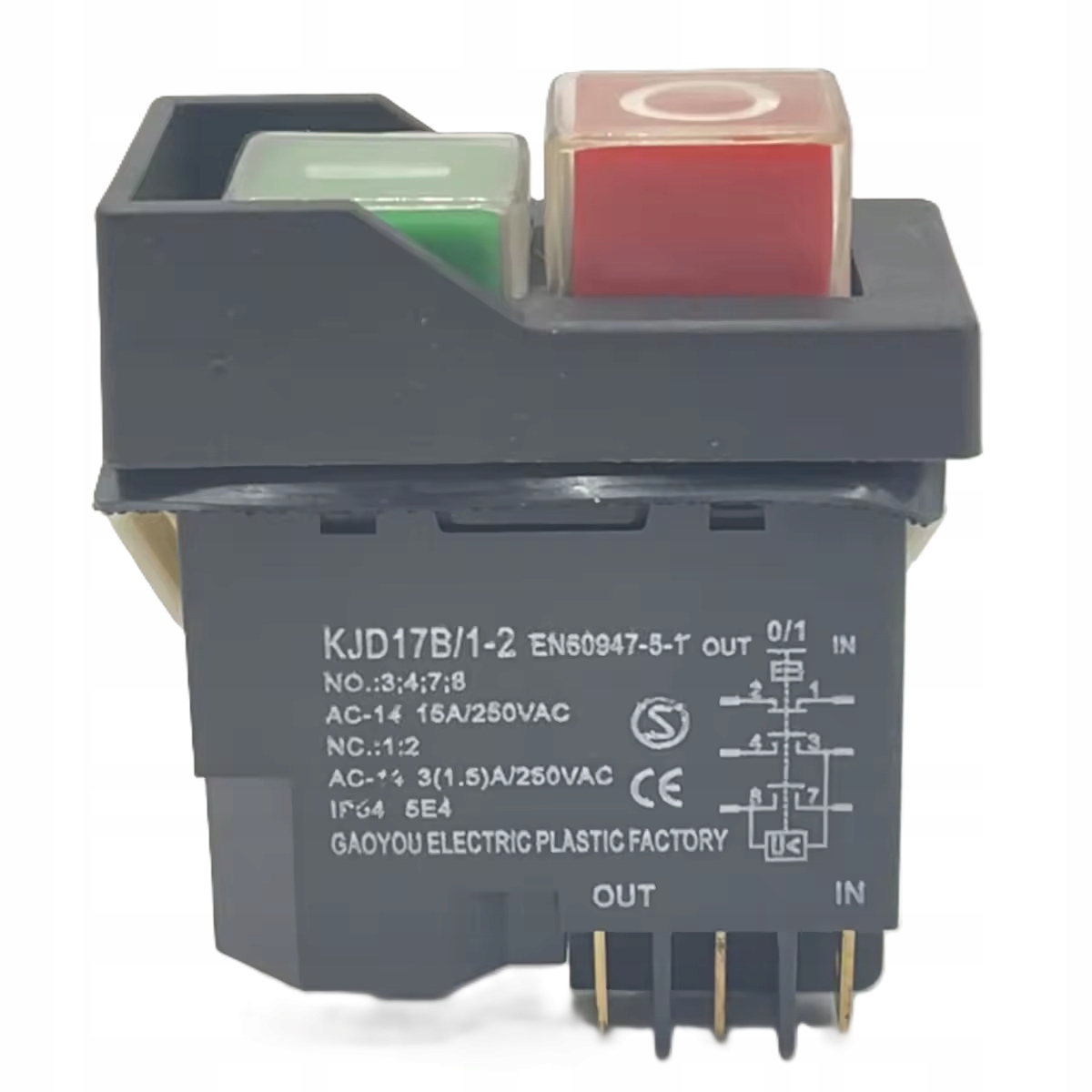 Vypínač KJD17B/1-2 6 kontaktů IP54 15A pila