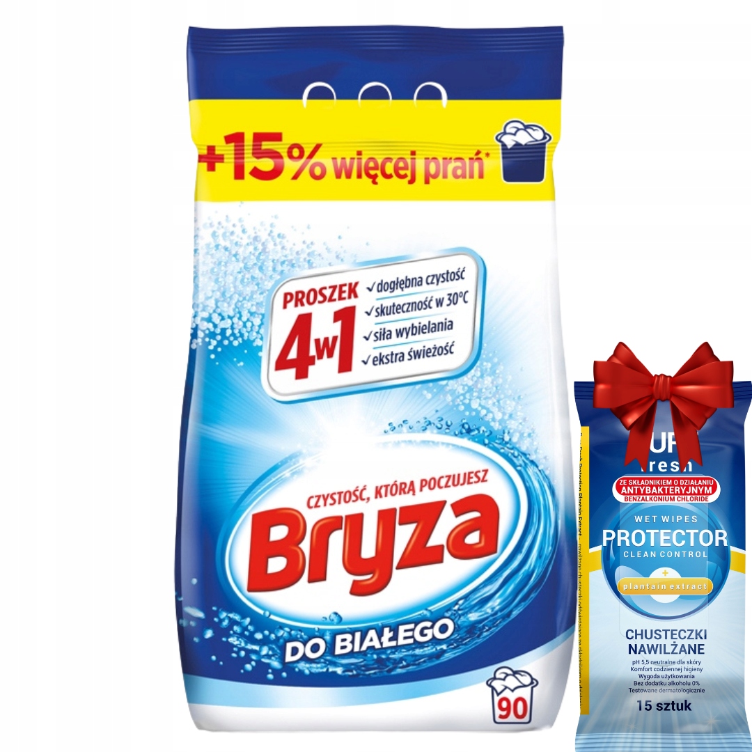 Bryza 4v1 Prášek na praní White 5,85 kg (90 pr) Dárek x2