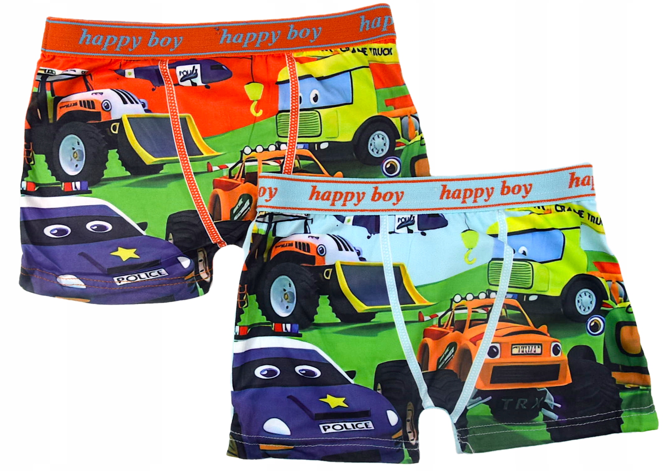 

2-PACK Majtki Bokserki Chłopięce Auta 116/128