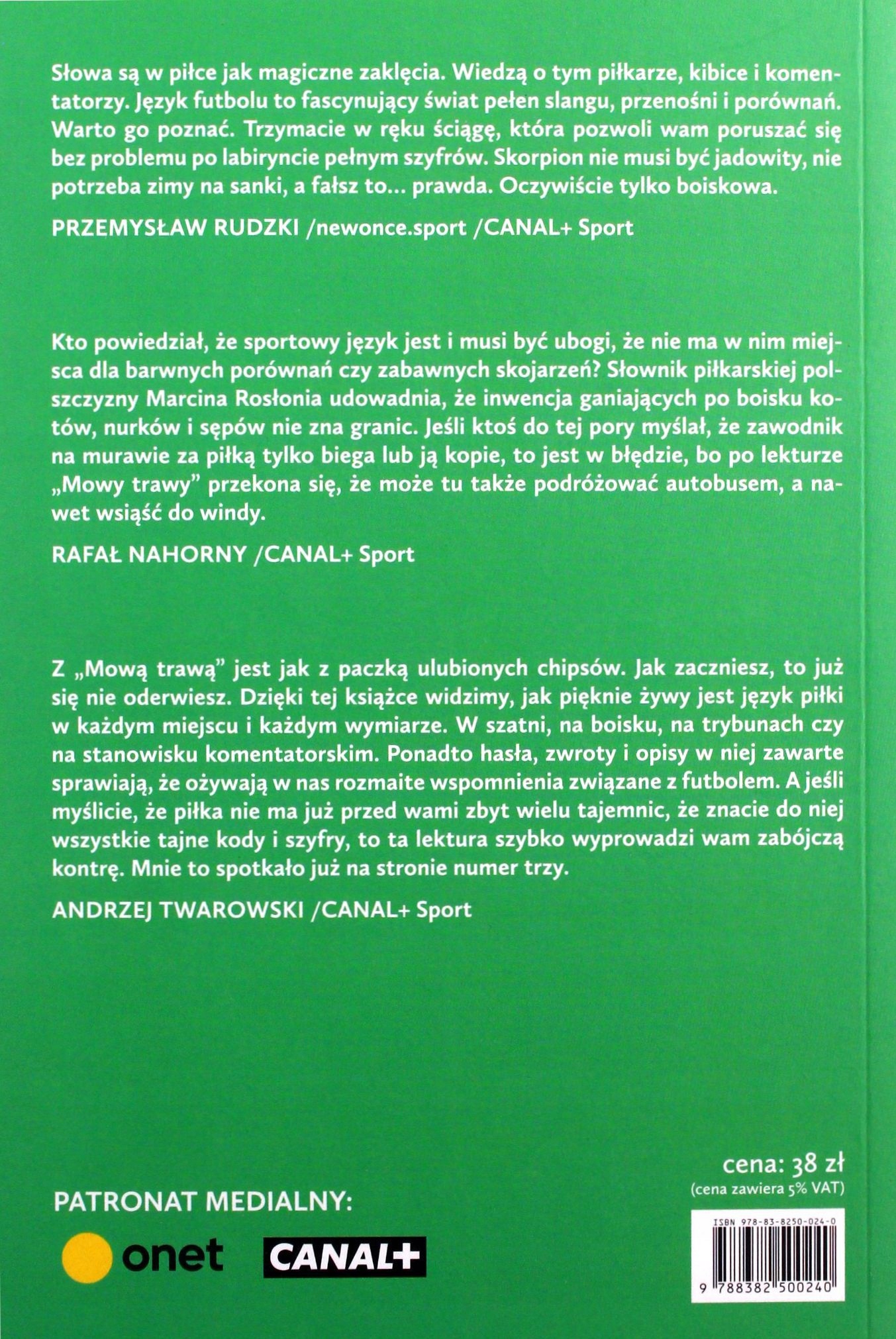 MOWA TRAWA 2:0 - Marcin Rosłoń [KSIĄŻKA] Stan opakowania oryginalne