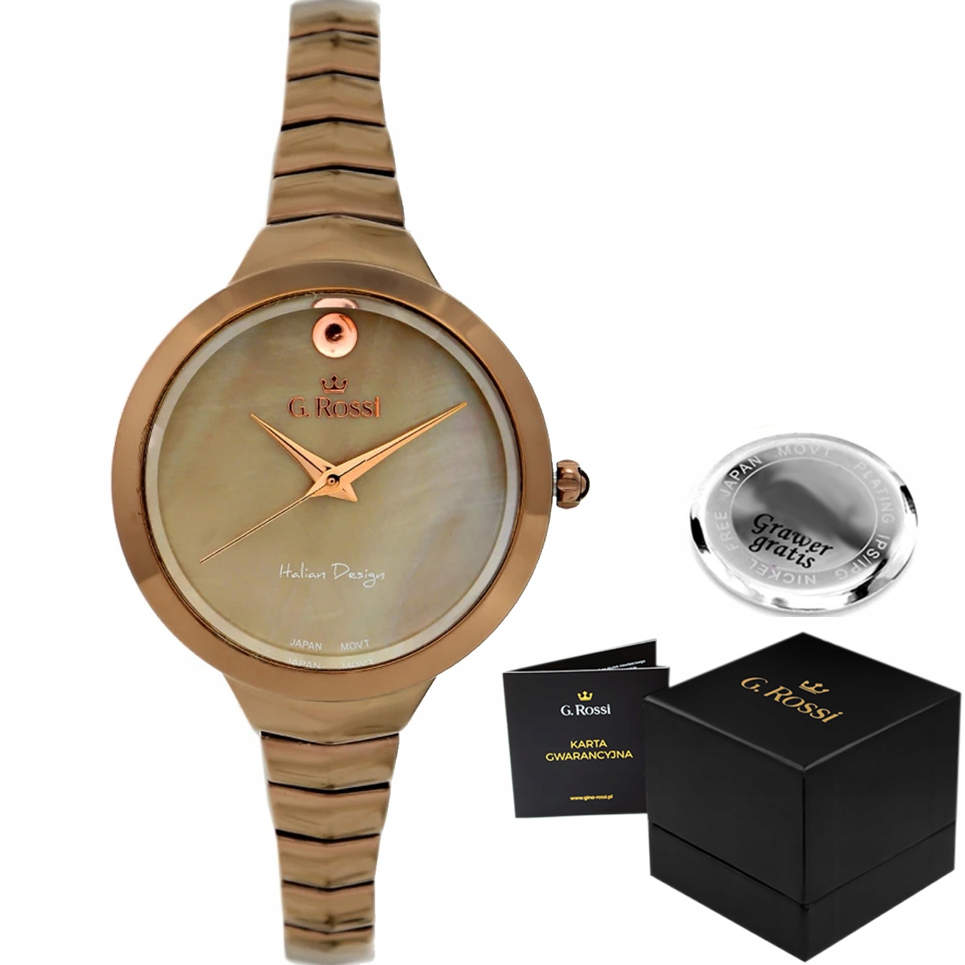 Dámské hodinky G. Rossi Saline elegantní hnědé jako Dárek Krabička