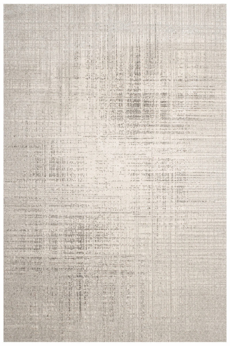 Dywan Wełniany W Kratkę Delikatny Wzór Rite Szary Krem Isfahan-m 133x180 cm