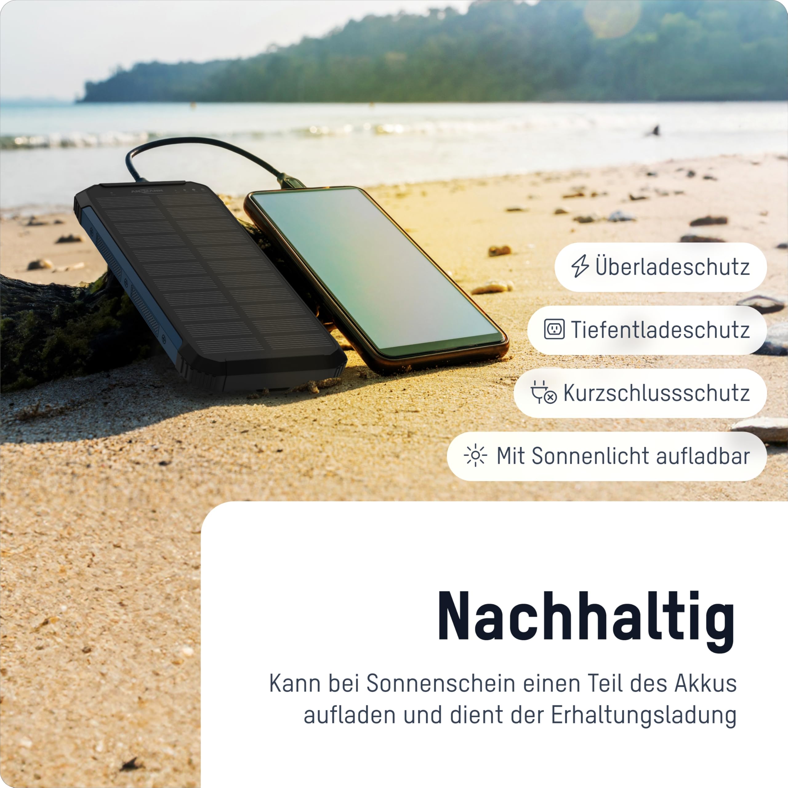 ANSMANN Powerbank Solarna 10000 mAh Outdoor USB-C USB-A Latarka — miniatura 2