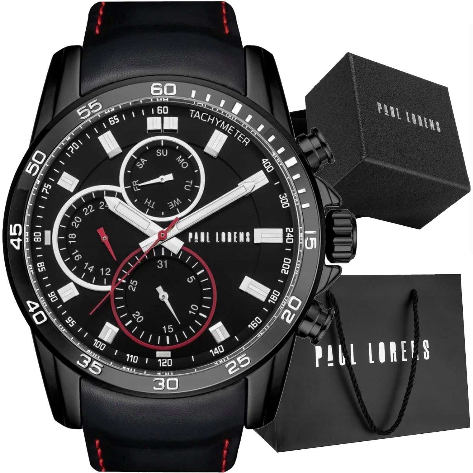 Pánské hodinky Paul Lorens 9753A8-1A3 Multidatovač Na Dárek Box