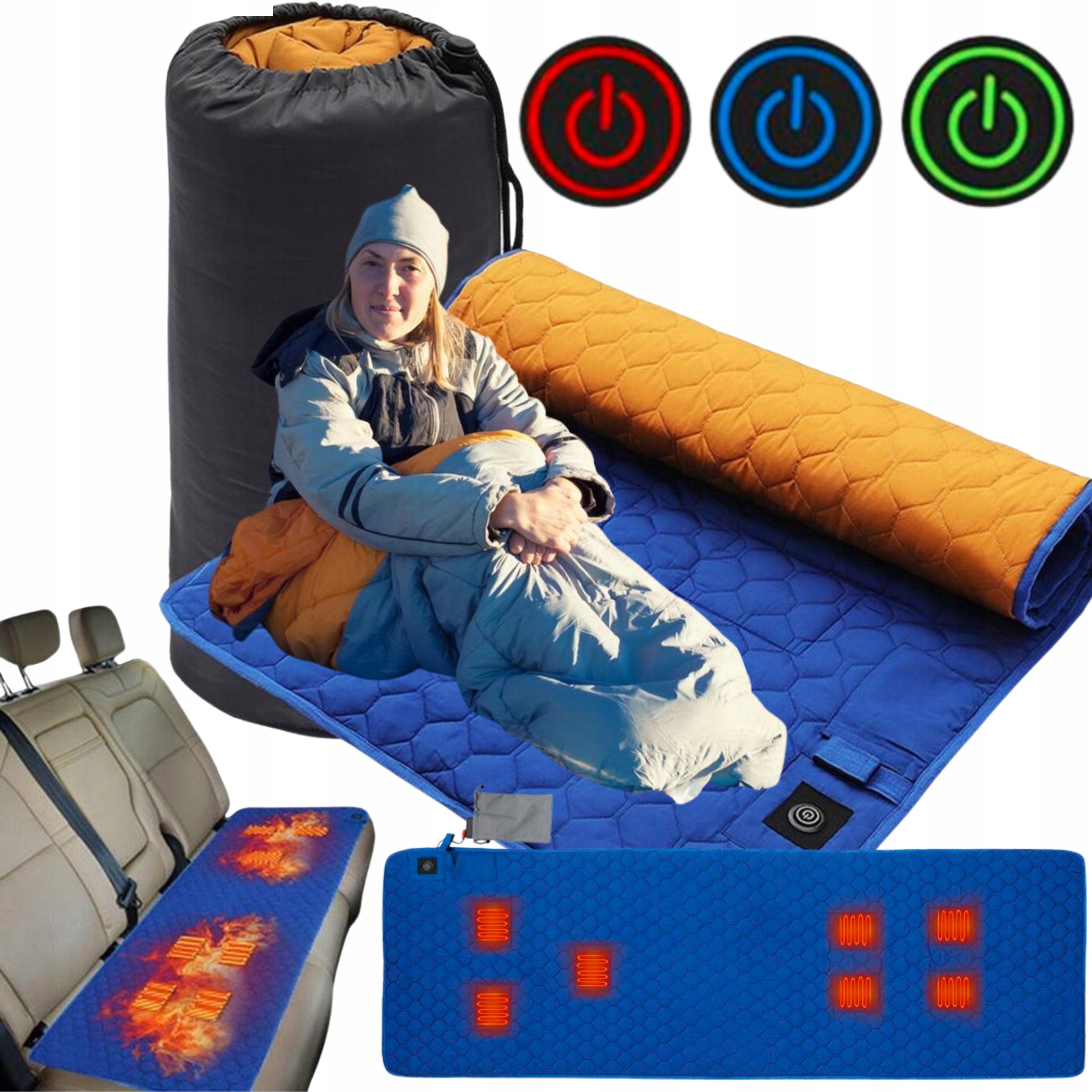 Vyhřívaná karimatka Na Usb Vyhřívací Podložka Kempingová podložka Spania 7 Zón