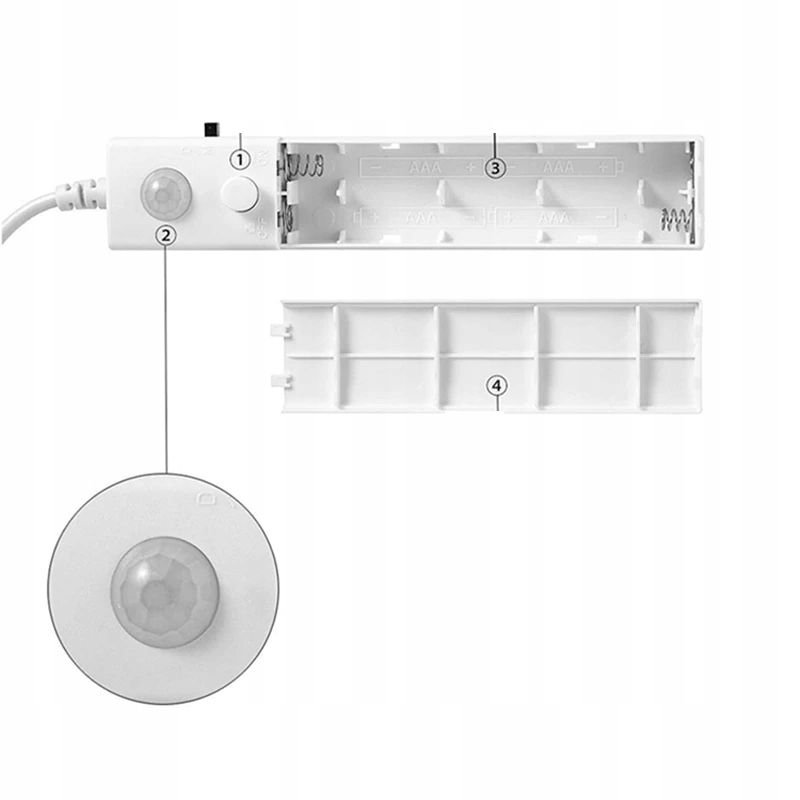 TAŚMA LED SZAFY MEBLI CZUJNIK RUCHU BATERIE USB 2m Kod producenta Taśma LED 2m
