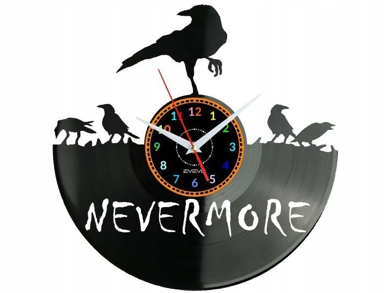 Nevermore Dárek Originální dekorace do domu Hodiny z vinylové desky