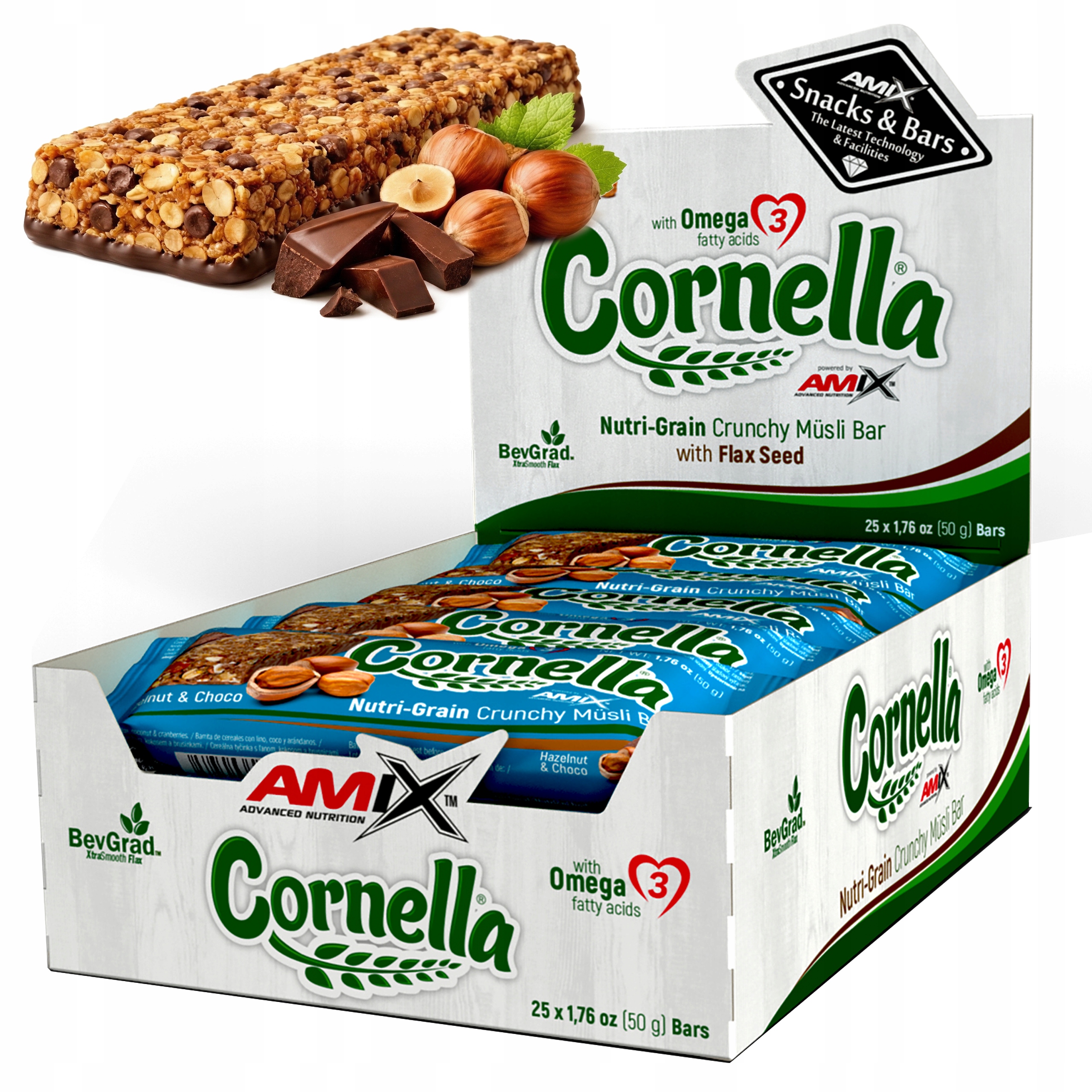 Baton Z Musli Energetyczny Zdrowy skład! Omega 3, Błonnik, Siemienie Lniane