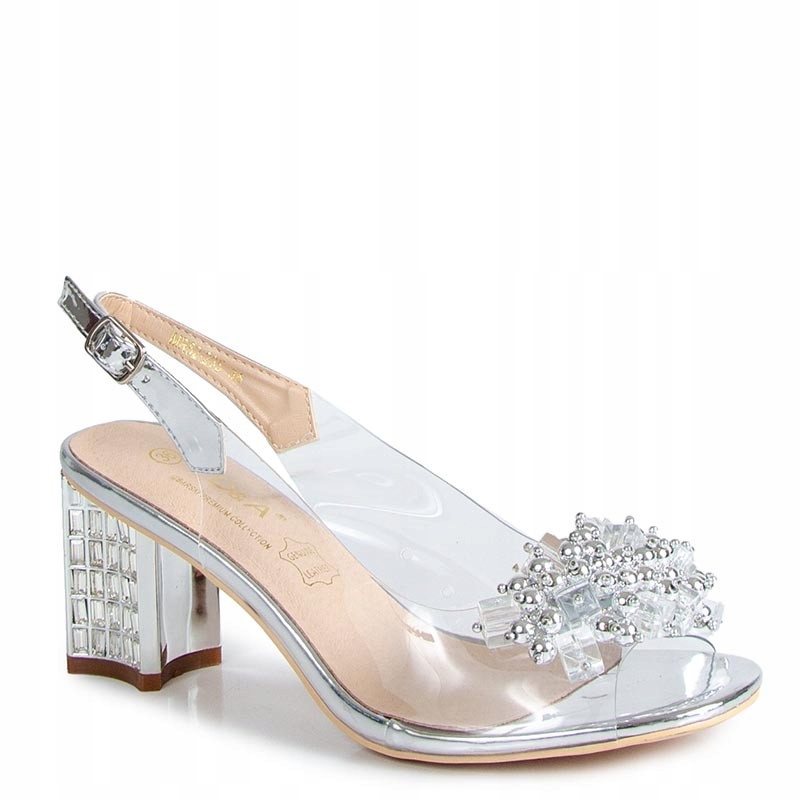 S.barski D&a MR52-235 Transparentní Stříbrné Sandály S Ozdobou 39