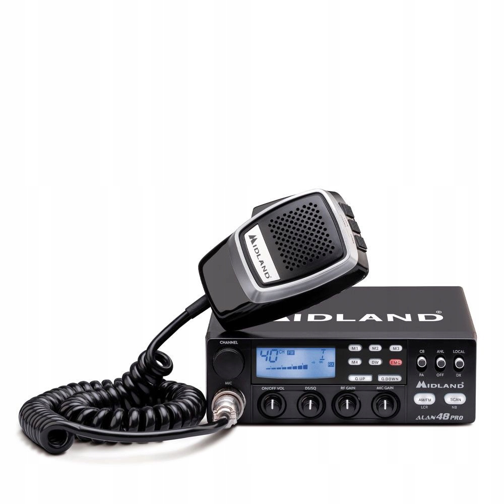 Profesionální Cb Rádio Midland ALAN-48 Pro Am Fm Asq 12/24 V