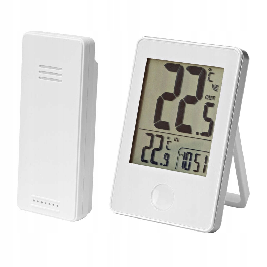 Termometr bezprzewodowy 60m, 0-50°C, Biały