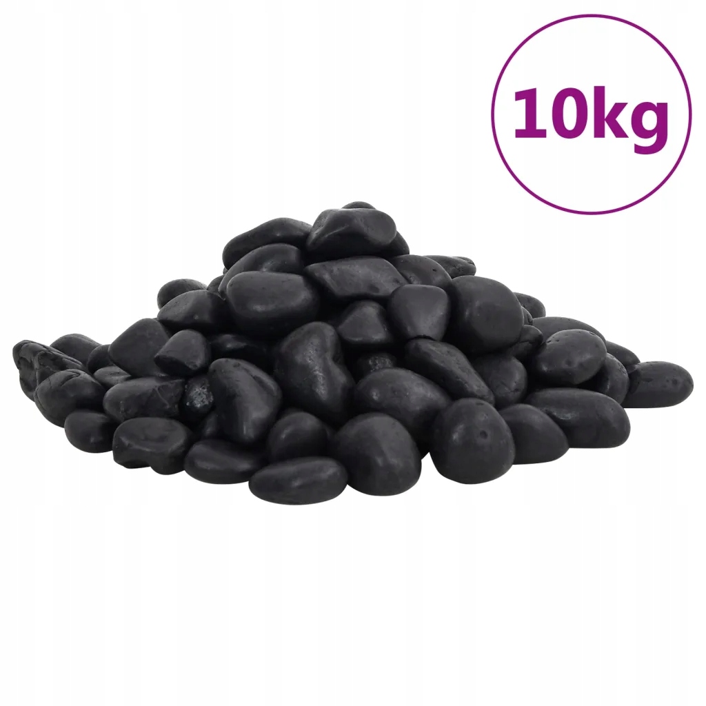 Levně Leštěné oblázky 10 kg černé 2–5 cm