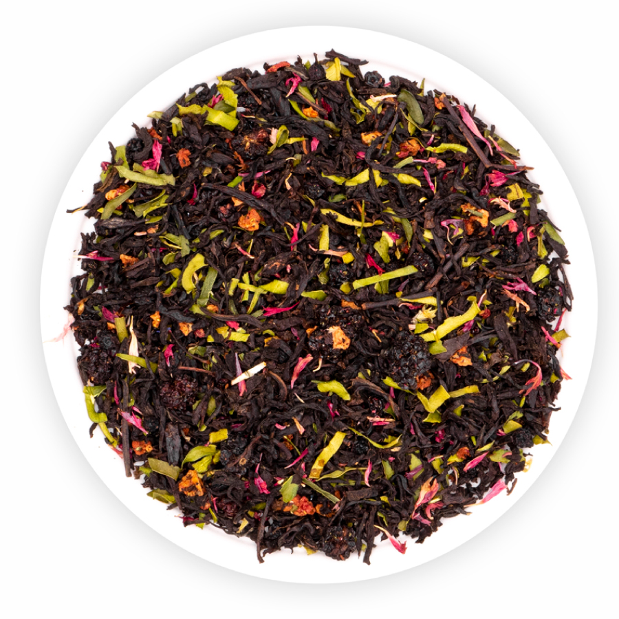 Čaj Černá Listová Ostružina Jahoda Limetka Malaga Teaverso 500 G