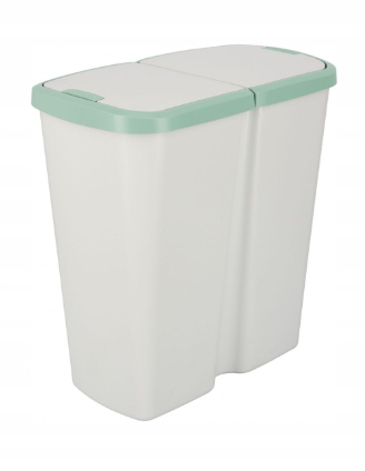 Odpadkový koš Compacta Q Duo světle zelený/popelavý Prosperplast 45 l