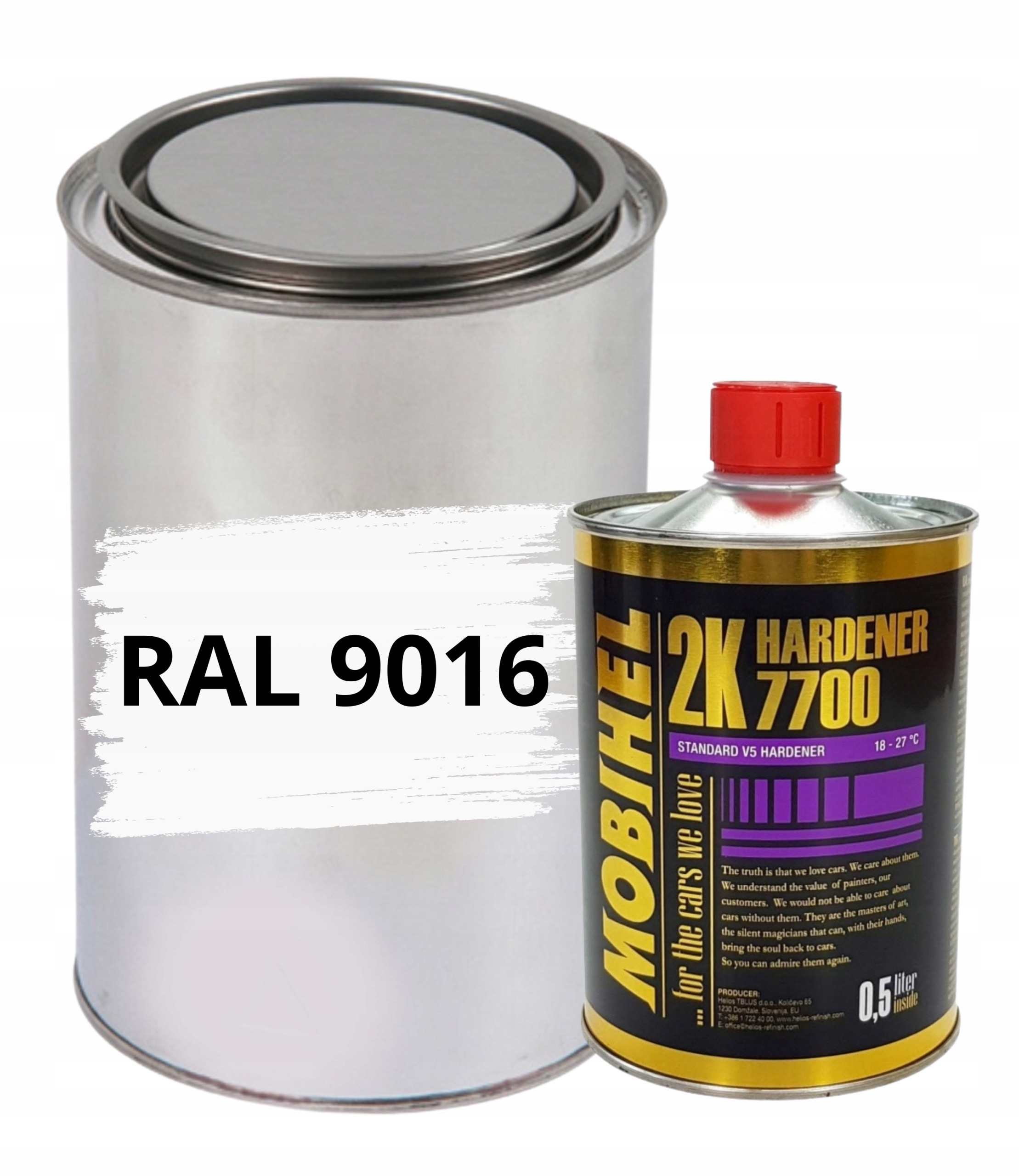 Ral 9016 Połysk Poliuretan Akryl 2:1 Farba 1L +utwardzacz 0,5L Mobihel 7700