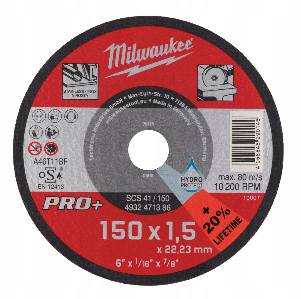 

Tarcza do Metalu Inox Hss 150x1,5mm Pro+ Milwaukee