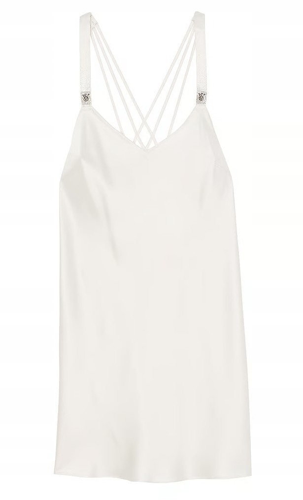 Saténová tričko noční Victoria's Secret bílá s zirkony Xs