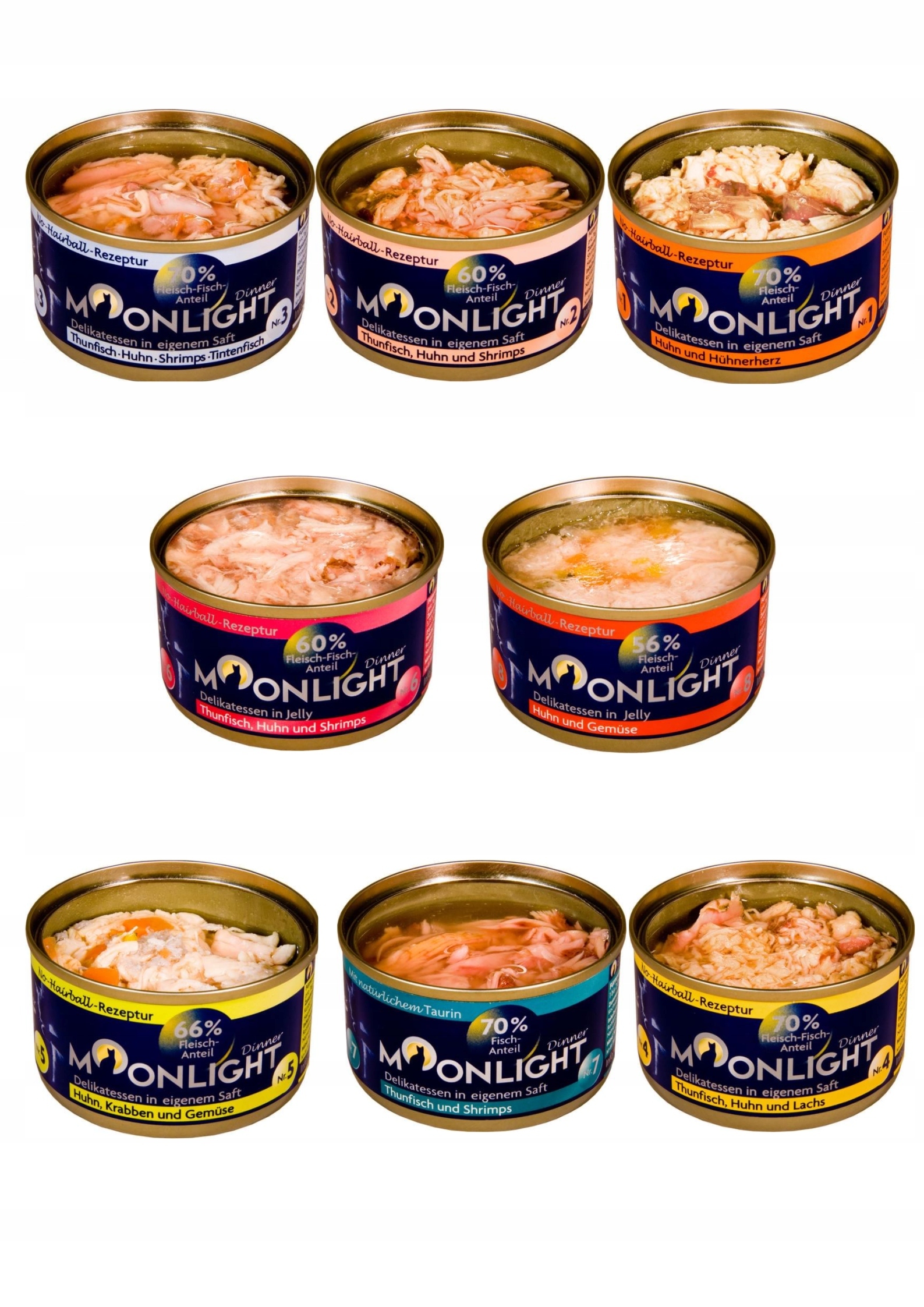 Levně krmivo pro kočky Moonlight mix chutí 16x80g