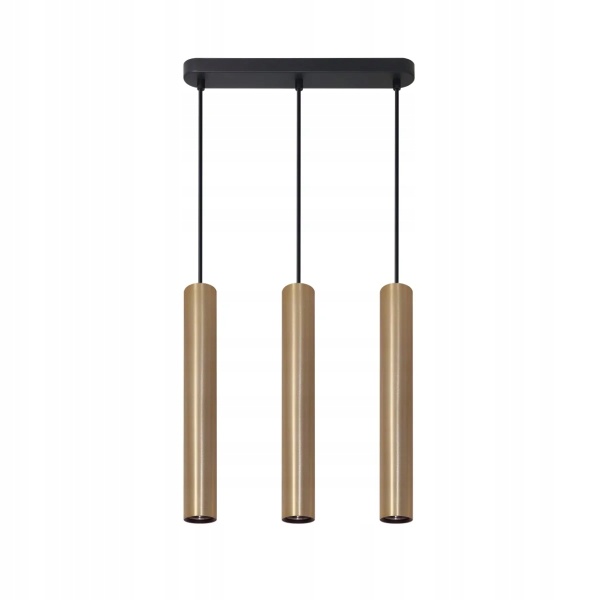 Závěsná lampa zlatá trojitá tubusová 45 cm nad stůl ostrovní bar do jídelny Polux
