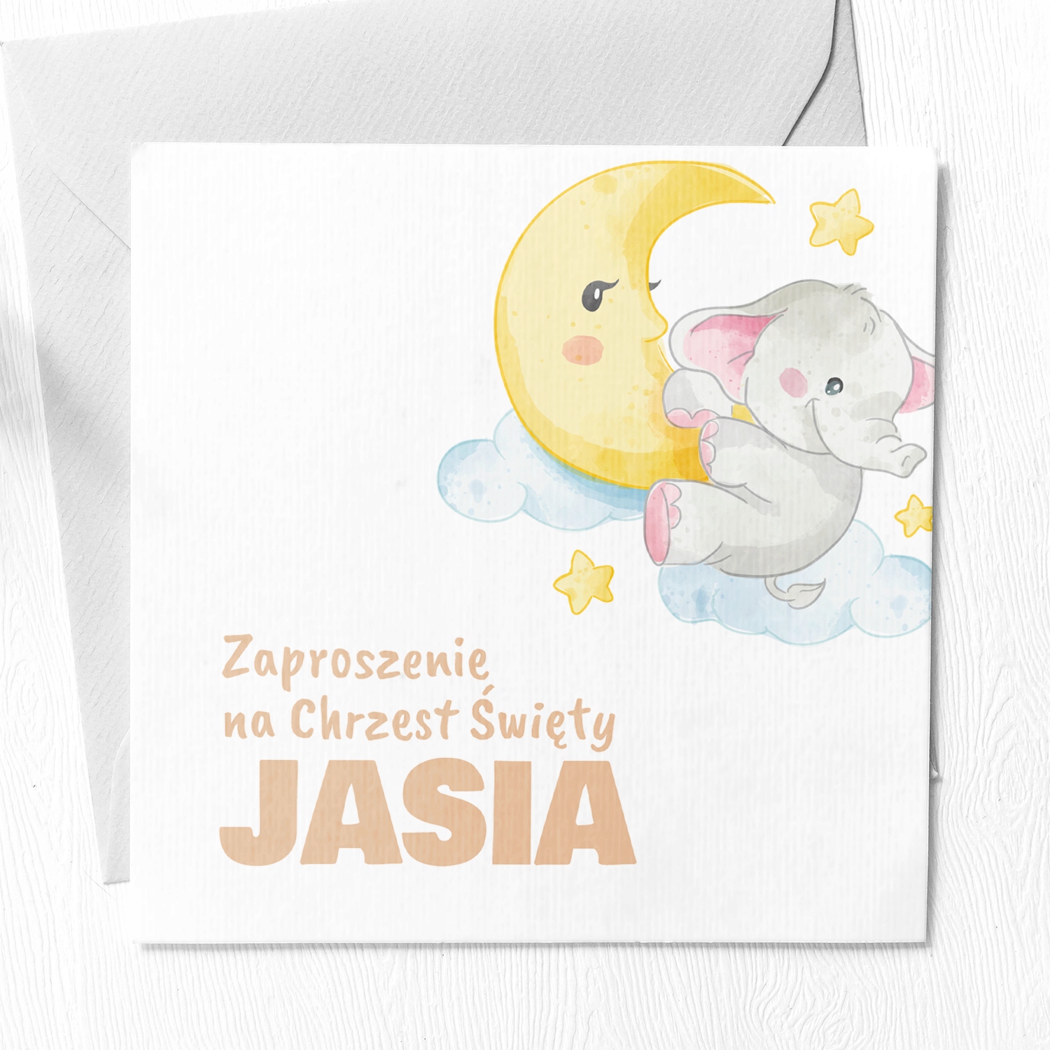 Zaproszenia SKŁADANE NA CHRZEST IMIĘ NOWOŚĆ KREATOR + KOPERTA GRATIS!