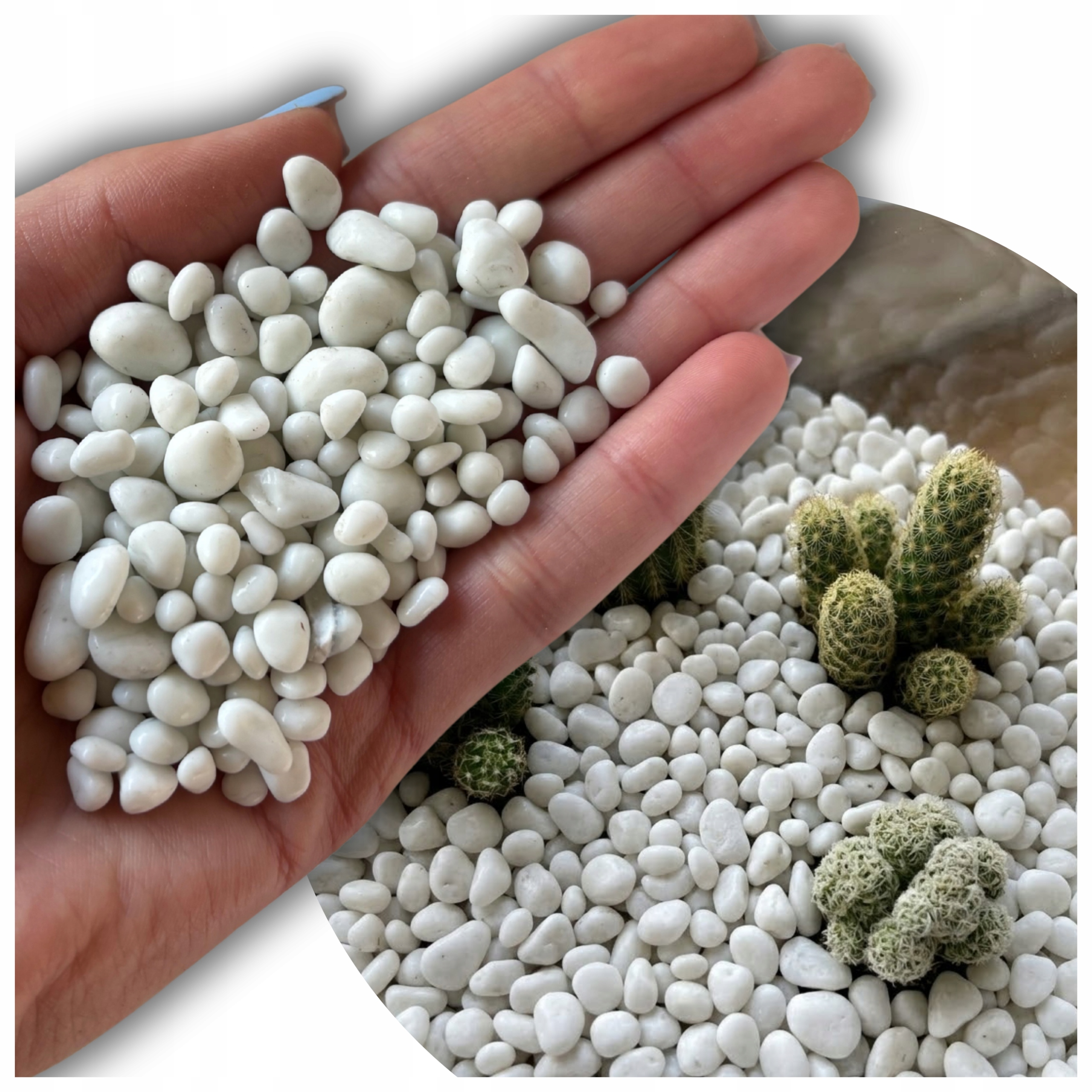 Ozdobné Kamínky Do Květináčů Vázy Bílé Perl Drops 6-9 MM 5 Kg