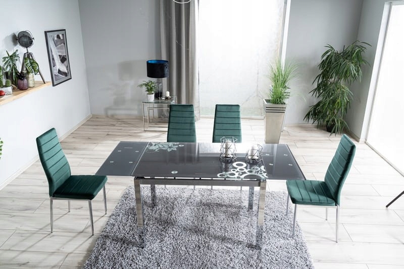 STÓŁ SZKLANY NOWOCZESNY GD-017 CZARNY SIGNAL Kolor mebla metal