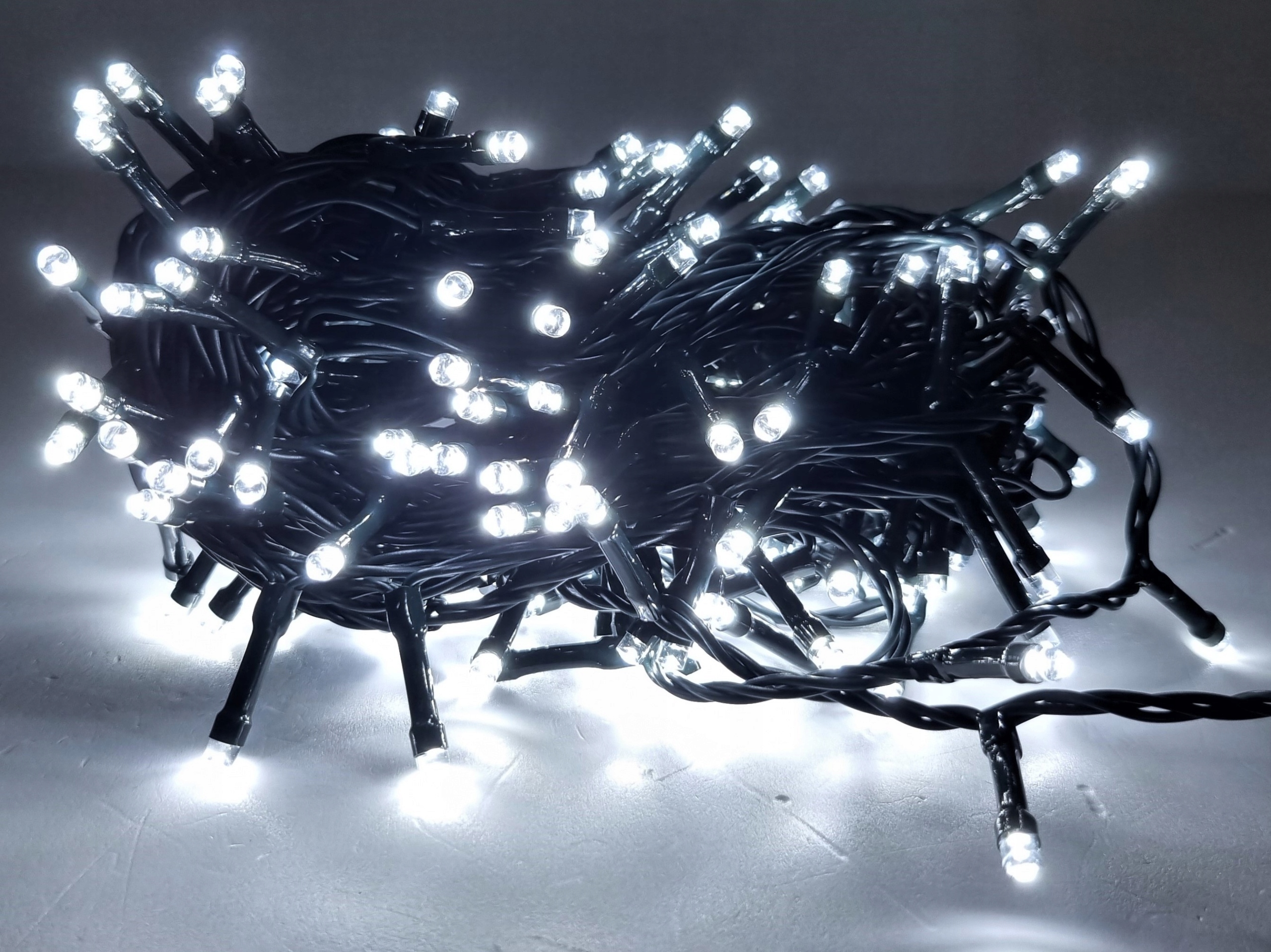 LAMPKI CHOINKOWE 100LED ZIMNY BIAŁY PROGRAMATOR IP44 TRANSFORMATOR EAN (GTIN) 5907520035985