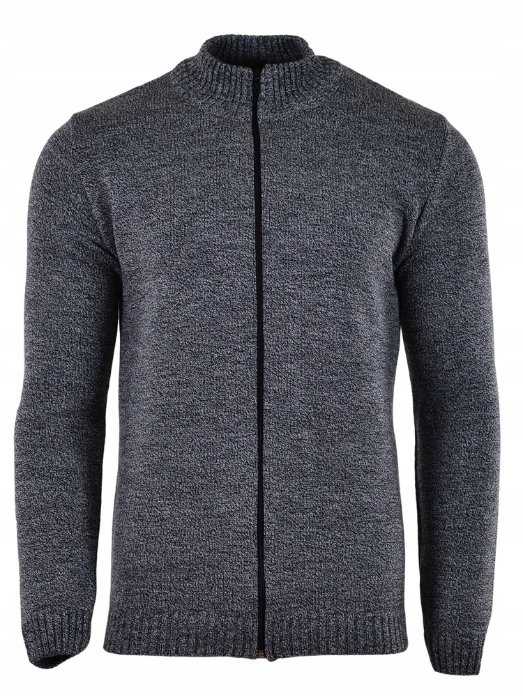 Svetr Hladký Rozepínací Světlý Melír 2XL