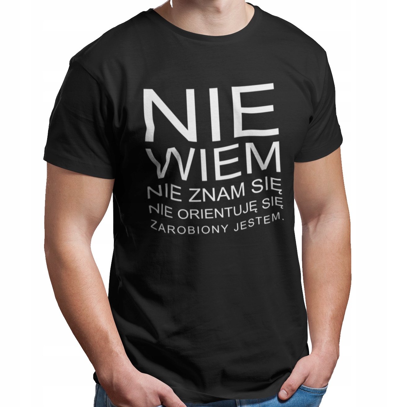

Koszulka Męska Nie Wiem Nie Znam Się Zapracowany