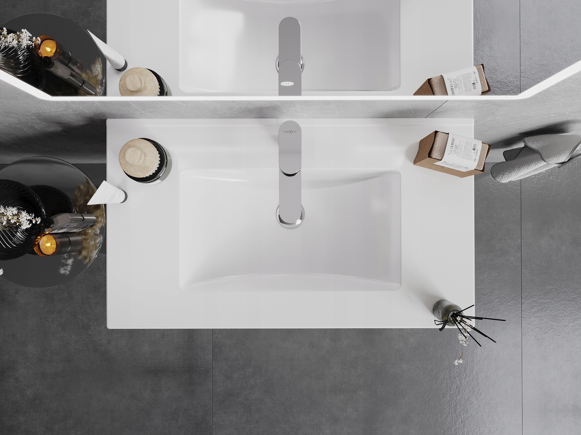 MEXEN ATENA 81 x 46 CM UMYWALKA WPUSZCZANA W BLAT MEBLOWA BIAŁA Marka Mexen