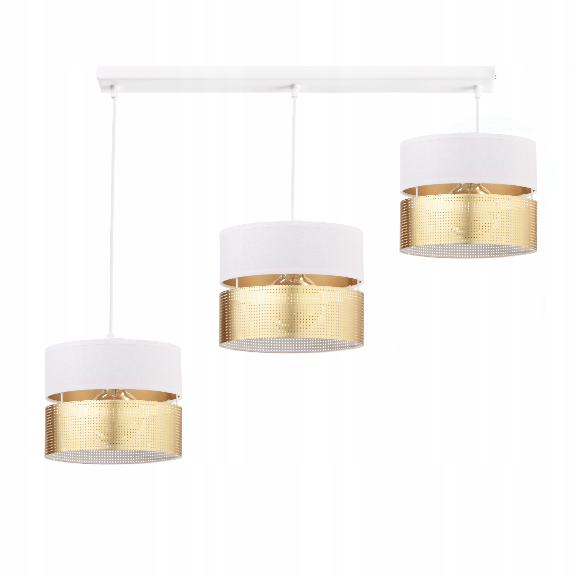 Závěsná Stropní Lampa S Otvory Zlatá E27 Led Bílá Ažurová