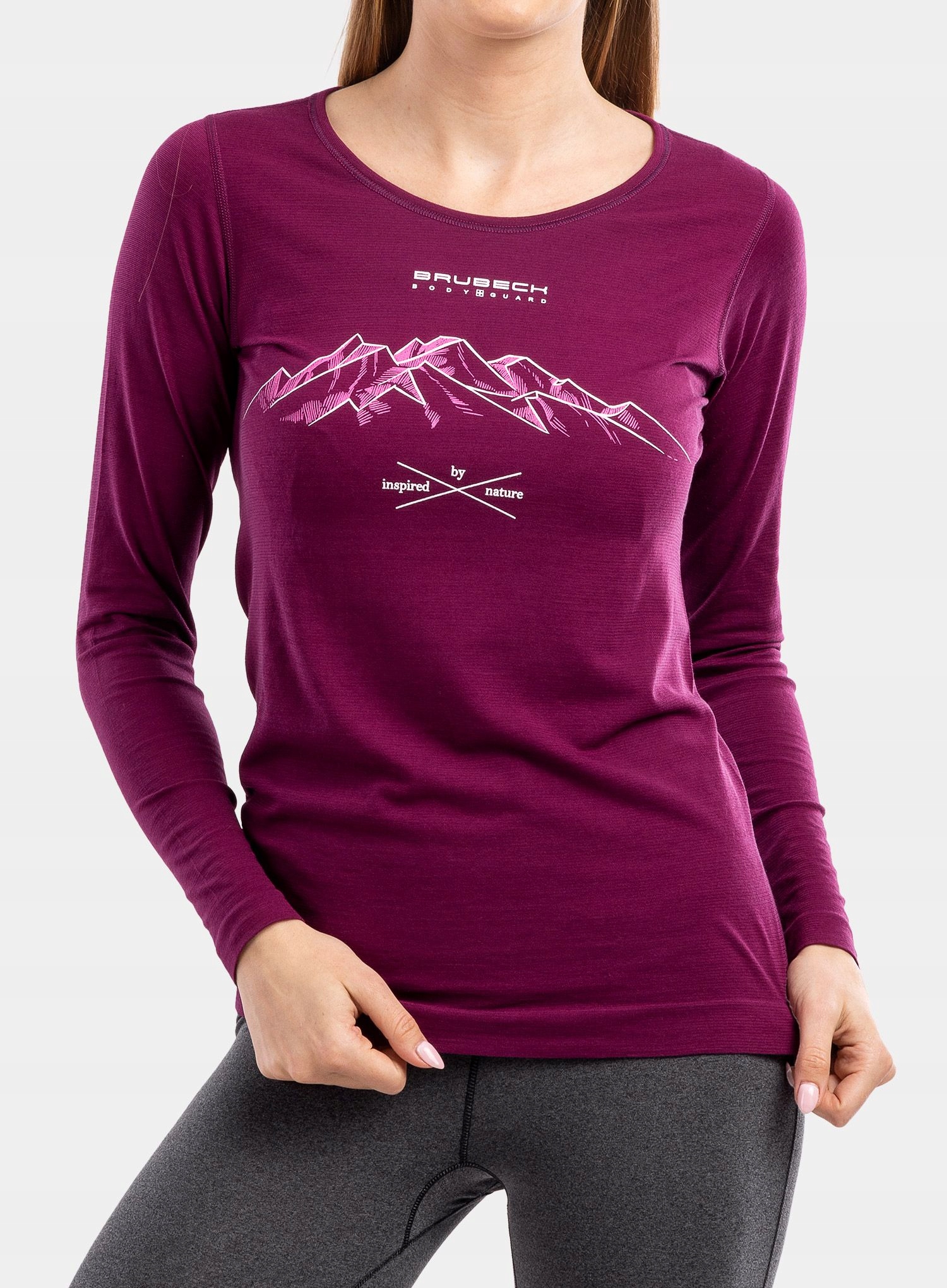 Bluza damska Brubeck Outdoor Wool Pro Longshirt plum L