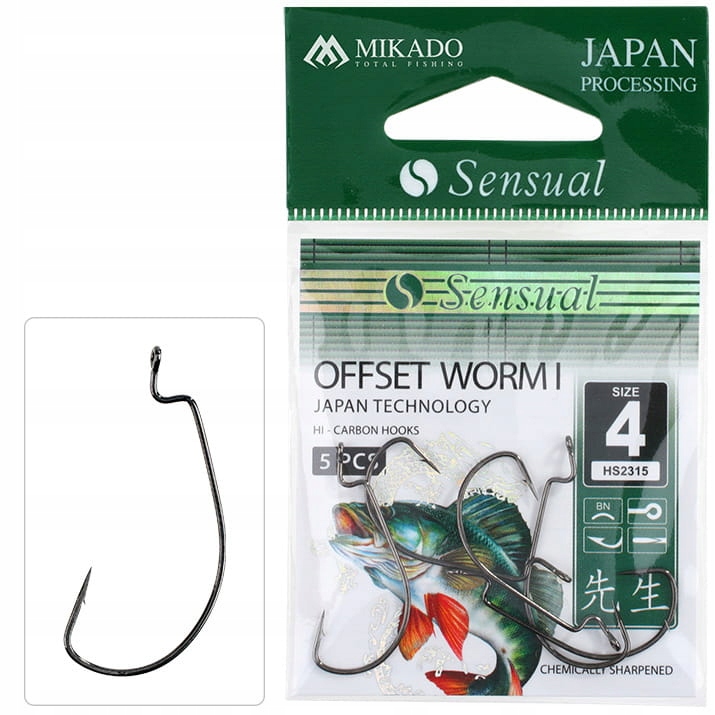 Mikado Sensual Haczyki Offset Worm I roz. 1/0